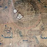 ปฎิทิน ผ้า ทิเบต เขียนด้วยมือ เก่าแก่ โบราณ หายาก ของมงคล จีน  รูปที่ 3