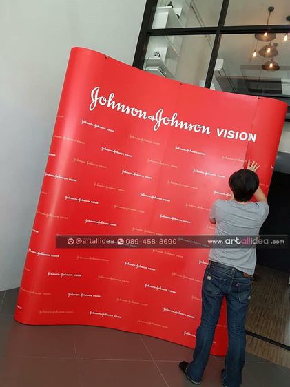 แบ็คดร๊อป สำหรับออกบูธ ฉากหลังถ่ายภาพ ฉากนิทรรศการ ฉากสำเร็จรูป Photo Backdrop Popup pullframe รูปที่ 7