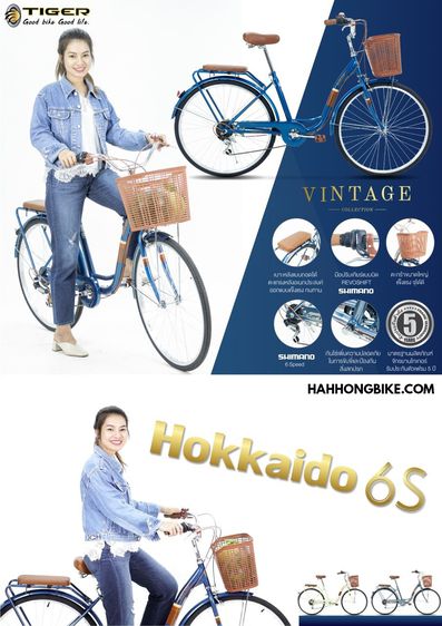จักรยานแม่บ้าน ญี่ปุ่นวินเทจ ไทเกอร์ ฮอกไกโด 6S Tiger Hokkaido 6S (26 นิ้ว) รูปที่ 3