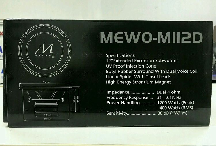 ลำโพงซับ 12" MERLON AUDIO USA. รุ่นMEWO-M112D (สินค้าใหม่) ลดราคาพิเศษ ส่งฟรี รูปที่ 9