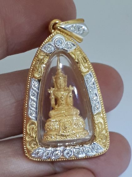 (75) กรอบทองคำเเท้ทั้งองค์ ล้อมเพชร 0.30 กระรัต น้ำ 98 ทอง 18k รูปที่ 6