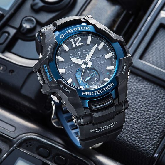 Casio G-Shock Gravitymaster Bluetooth Solar Watch GR-B100-1A2 ฟ้าดำ รูปที่ 3