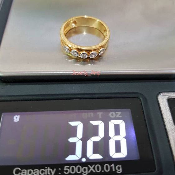 แหวนทอง แหวนเพชรกลิ้งๆ ทองเค 9เค 9k รูปที่ 4