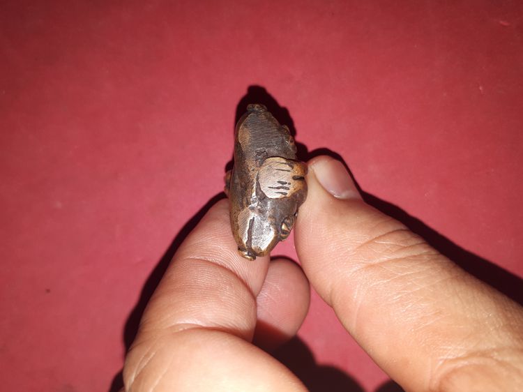 พระปิดตา อาจารย์เฒ่า เนื้อทองแดงเถื่อน ดอกจัน 2 ดอก สายเขาอ้อ พัทลุง รูปทรงสวยงาม มีเอกลักษณ์ แท้ดูง่าย หายาก รูปที่ 5