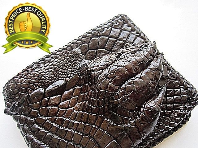 กระเป๋าสตางค์จระเข้  alligator wallet  Very nice compact design. Seller was very easy to work with 9.5 x11.5 cms lacing รูปที่ 3
