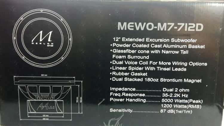 ลำโพงซับ 12" MERLON AUDIO USA. รุ่นMEWO-M7-712D(สินค้าใหม่) รูปที่ 11
