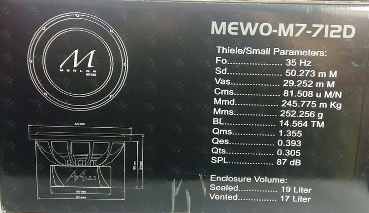 ลำโพงซับ 12" MERLON AUDIO USA. รุ่นMEWO-M7-712D(สินค้าใหม่) รูปที่ 10