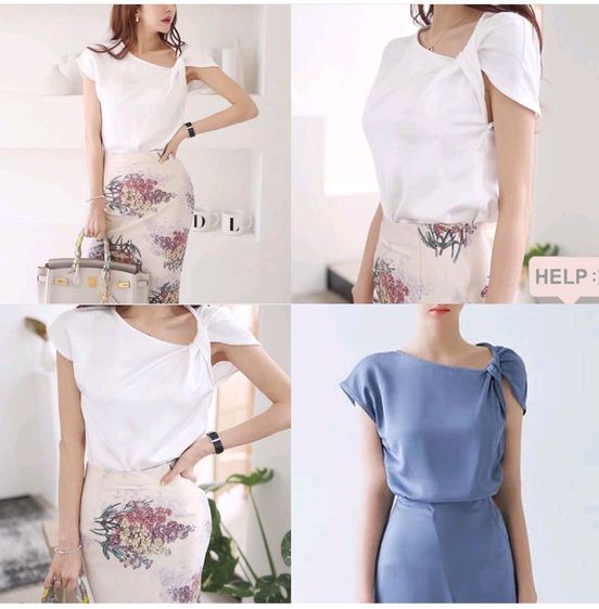 ส่งต่อเสื้อเกาหลี ผ้าซิลค์ ทรงแขนทวิส รูปที่ 3