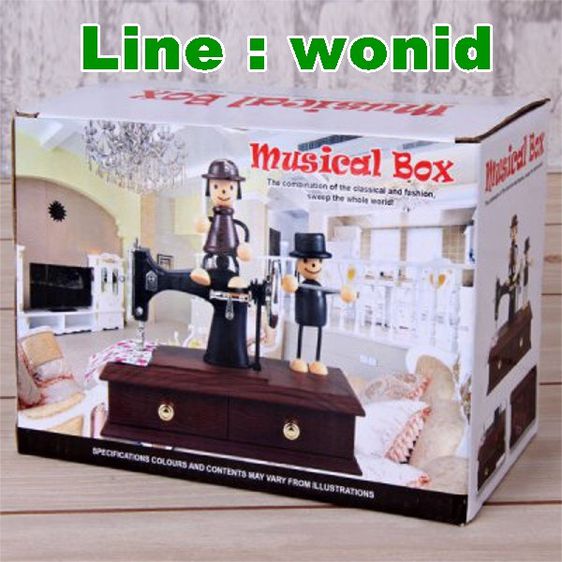 กล่องดนตรีตุ๊กตาจักรหยิบผ้าหมุน MUSIC BOX DALL SEWING รูปที่ 12