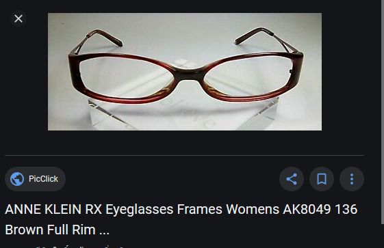 ANNE KLEIN Rx Eyeglasses AK8049 136 Brown Eyewear Frames Full Rim กรอบแว่นตาของแท้มือสอง งานสวยๆ เลนส์ปกติ ชิ้นนี้ขายที่ 820.- รูปที่ 2