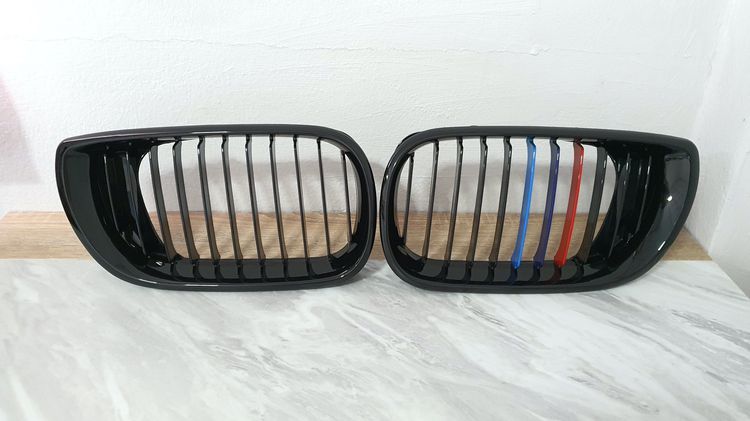 กระจังหน้า BMW E60 E46 ตาตก ตายก M ดำเงา 3สี คาร์บอน รูปที่ 8
