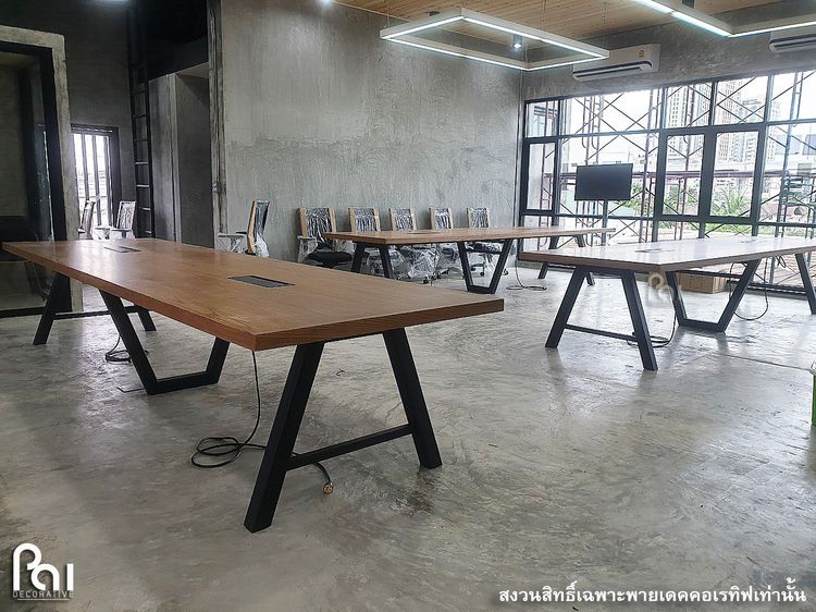 โต๊ะประชุม ตัวยาวไม้จริง,โต๊ะ Co working ผลิตเฟอร์นิเจอร์ออฟฟิศแบบไม้จริง รูปที่ 3