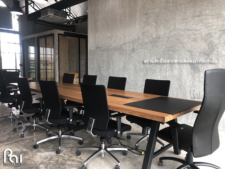 โต๊ะประชุม ตัวยาวไม้จริง,โต๊ะ Co working ผลิตเฟอร์นิเจอร์ออฟฟิศแบบไม้จริง รูปที่ 2