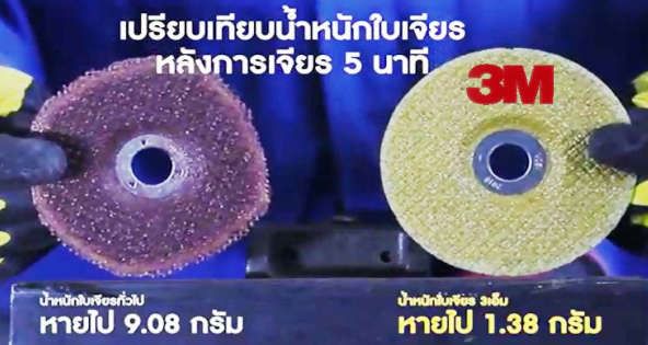 แผ่นเจียร์ สำหรับสแตนเลส เหล็ก ยี่ห้อ 3M รูปที่ 2