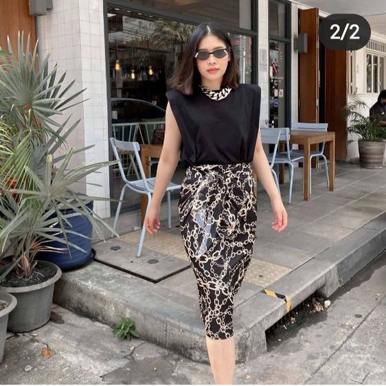 ส่งต่อกระโปรงเกาหลี ผ้าซาติน รูปที่ 2