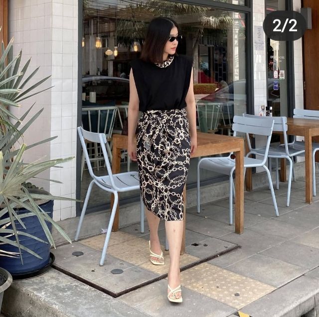 ส่งต่อกระโปรงเกาหลี ผ้าซาติน รูปที่ 6