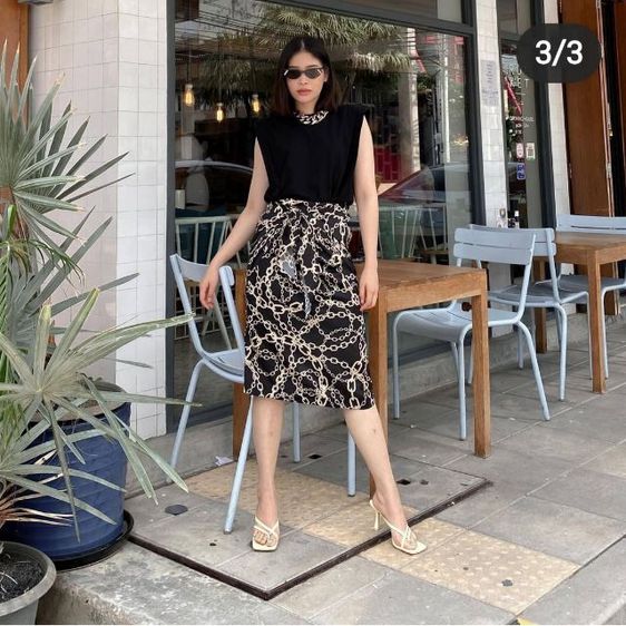 ส่งต่อกระโปรงเกาหลี ผ้าซาติน รูปที่ 4