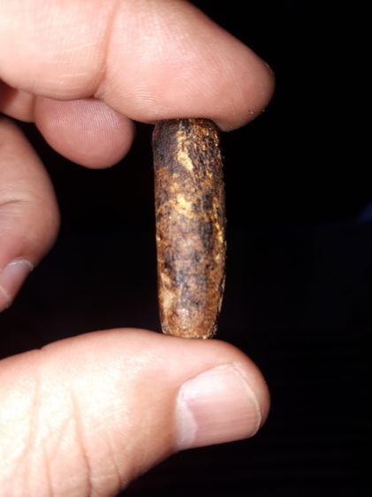 ตะกรุด ผงยาจินดามณี ยาวประมาณ 1 นิ้ว หลวงพ่อทองอยู่ วัดท่าเสา จ.สมุทรสาคร ยุคต้นๆ แห้งเหี่ยว เนื้อผงยาจินดามณี หรือ ผงยาวาสนา สีน้ำตาลเข้มปน รูปที่ 9