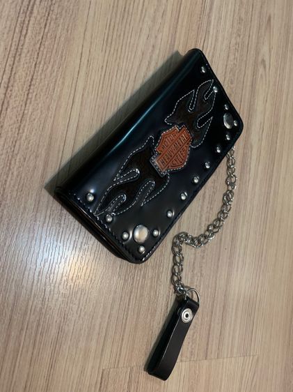 กระเป๋าสตางค์ หนังสีดำลายไฟ HEAVY-METAL รูปที่ 6