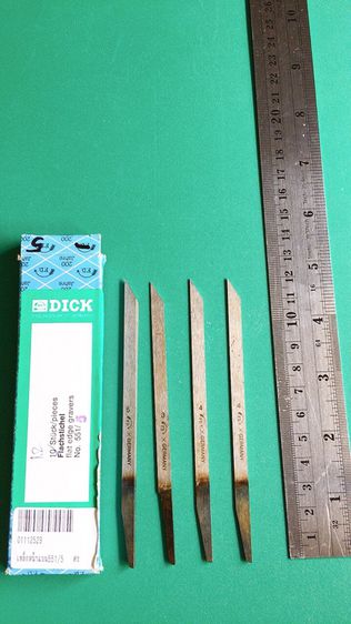 เหล็กตัดหน้าแบน เหล็กตัดอกไก่ เหล็กคม เหล็กแกะ มีด Gravers (Made in Germany) รูปที่ 2