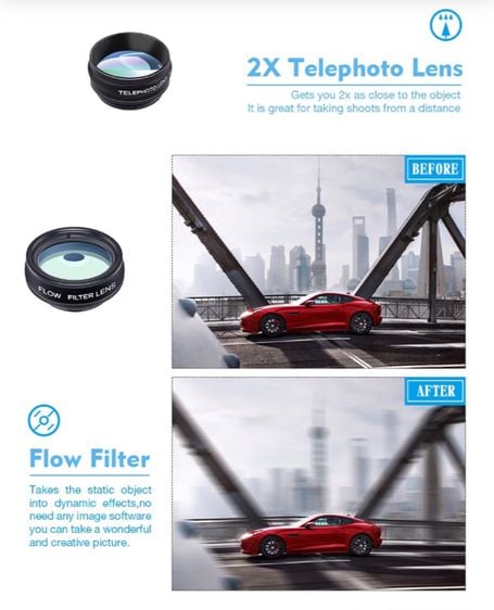 Len เลนส์กล้อง APEXEL ของแท้ มือถือ 10 in 1 Lens Kit ใช้กับมือถือ Iphone Samsung Galaxy รูปที่ 11