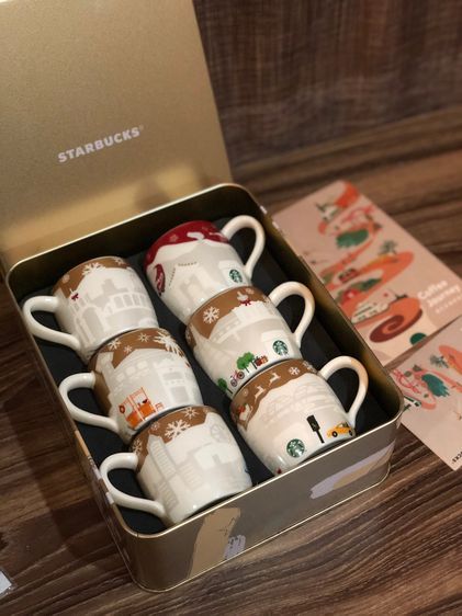 STARBUCKS Taiwan Starbucks 2014 City Mug 3oz GOLD RELIEF SET CHRISTMAS LIMITED EDITION ของแท้ รูปที่ 3