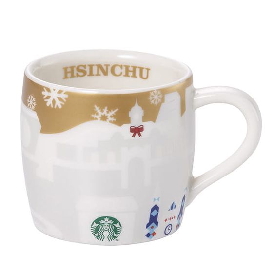 STARBUCKS Taiwan Starbucks 2014 City Mug 3oz GOLD RELIEF SET CHRISTMAS LIMITED EDITION ของแท้ รูปที่ 8