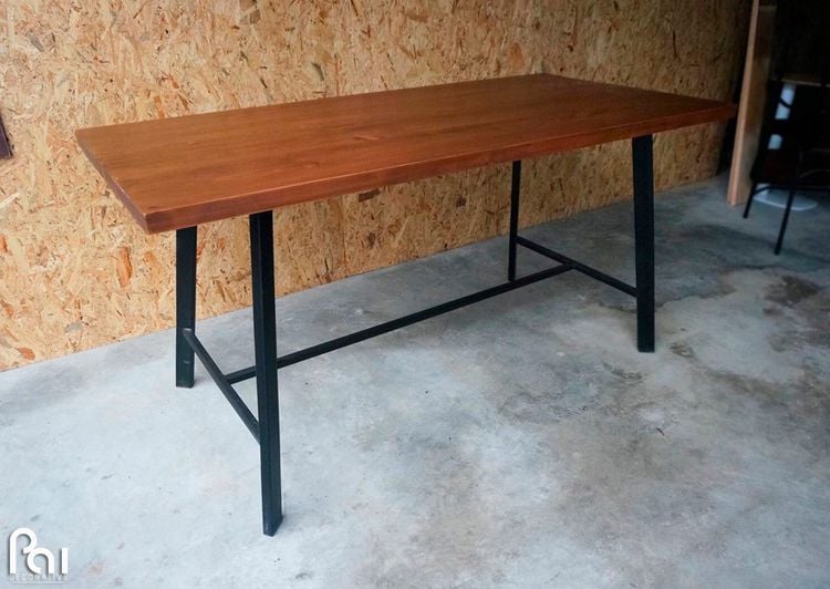 โต๊ะอาหาร โต๊ะคาเฟ่ โต๊ะเอนกประสงค์ โต๊ะไม้ขาเหล็ก สั่งทำใหม่ได้