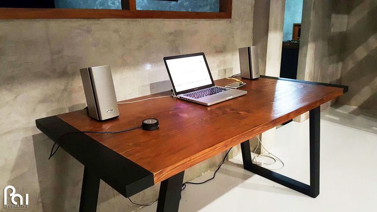 โต๊ะเอนกประสงค์ไม้จริง ทำจากไม้สนนอก สไตล์โมเดิร์น สั่งทำใหม่ได้ รูปที่ 2