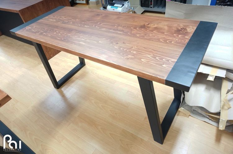 โต๊ะเอนกประสงค์ไม้จริง ทำจากไม้สนนอก สไตล์โมเดิร์น สั่งทำใหม่ได้ รูปที่ 1