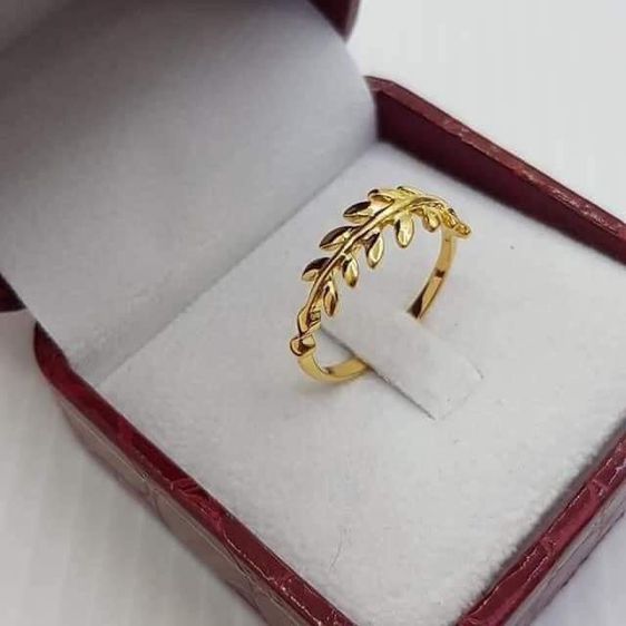 แหวนทอง แหวนใบมะกอกเกี่ยวทรัพย์ ตัวเรือนทองเค 9เค 9k  รูปที่ 4