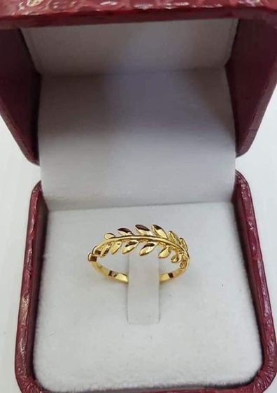 แหวนทอง แหวนใบมะกอกเกี่ยวทรัพย์ ตัวเรือนทองเค 9เค 9k  รูปที่ 5
