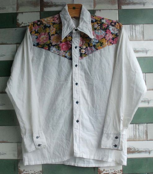 vintage mens western cowboy long sleeve shirt made in usa. รูปที่ 9