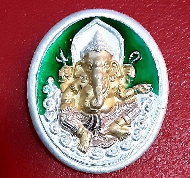 เหรียญพระพิฆเนศกรมศิลปากร ปี2547 ลงยา มีหลายสี รูปที่ 9