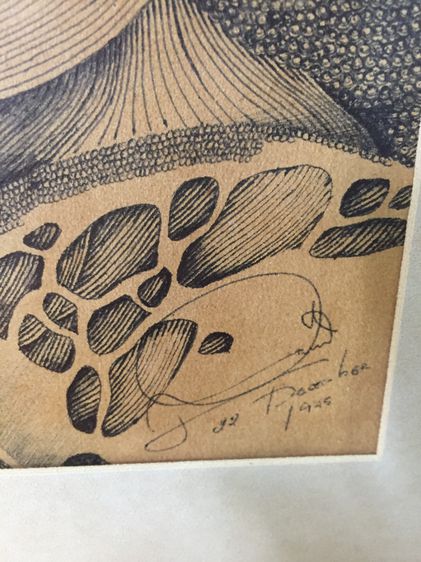 ภาพเขียนขาวดำลายเส้นงานแสดงจิตกรรมบัวหลวงครั้ง ๒ รูปที่ 13