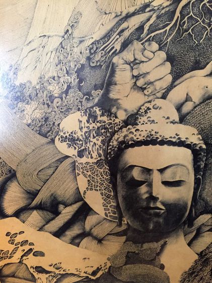 ภาพเขียนขาวดำลายเส้นงานแสดงจิตกรรมบัวหลวงครั้ง ๒ รูปที่ 10