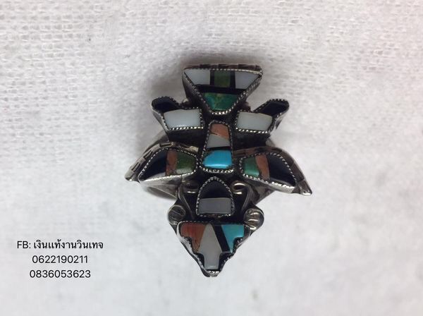 Vintage Old Pawn Zuni Knifewing Sterling Silver Ring  รูปที่ 15