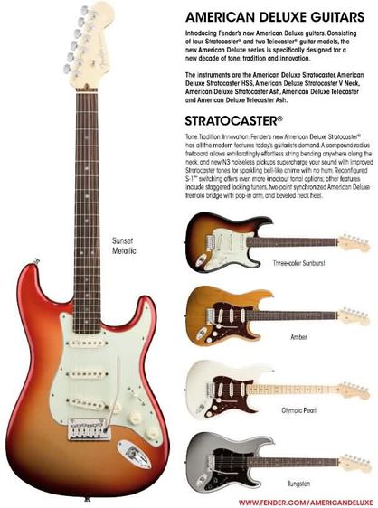 ขาย Fender American Deluxe - Stratocaster (Rosewood Fingerboard, Sunset Metallic) รูปที่ 10
