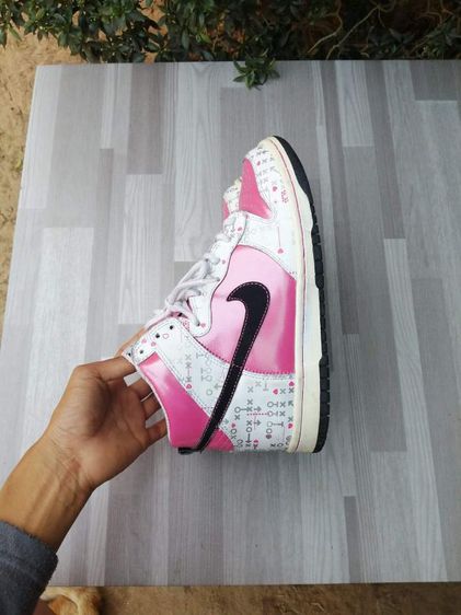 Nike Dunk High (GS)–White Pink Black Valentine's Day เบอร์ 5y us. 37.5 Eur.  23.5 cm - Kaidee