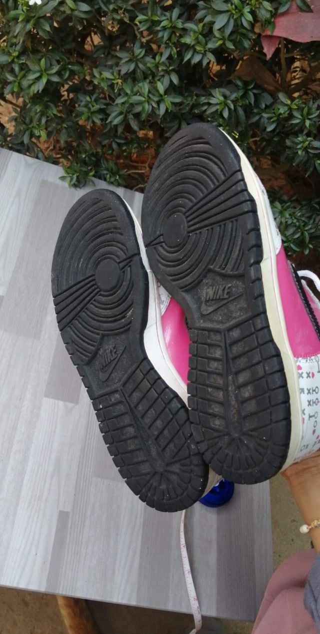 Nike Dunk High (GS)–White Pink Black Valentine's Day เบอร์ 5y us. 37.5 Eur.  23.5 cm - Kaidee