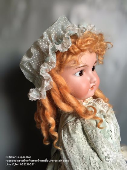 ตุ๊กตาหน้ากระเบื้อง ตุ๊กตาเเอนทีคเยอรมัน Antique German Armand Marseille 390 bisque head doll.  รูปที่ 4