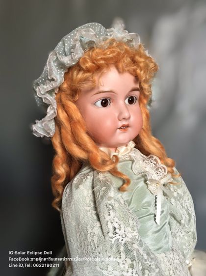 ตุ๊กตาหน้ากระเบื้อง ตุ๊กตาเเอนทีคเยอรมัน Antique German Armand Marseille 390 bisque head doll.  รูปที่ 1