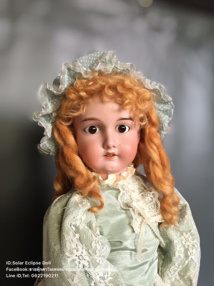 ตุ๊กตาหน้ากระเบื้อง ตุ๊กตาเเอนทีคเยอรมัน Antique German Armand Marseille 390 bisque head doll.  รูปที่ 2