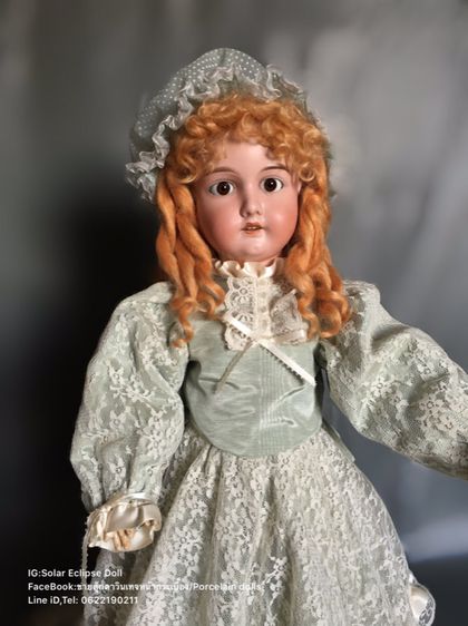 ตุ๊กตาหน้ากระเบื้อง ตุ๊กตาเเอนทีคเยอรมัน Antique German Armand Marseille 390 bisque head doll.  รูปที่ 17