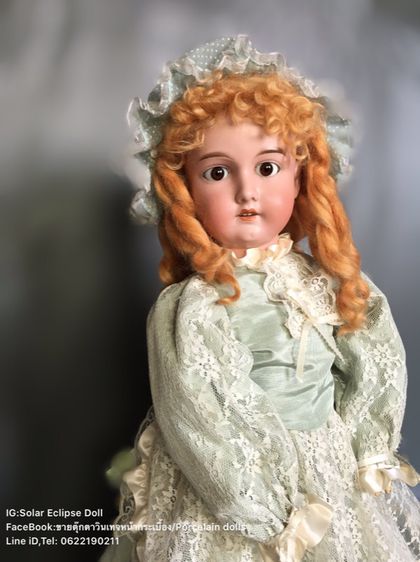 ตุ๊กตาหน้ากระเบื้อง ตุ๊กตาเเอนทีคเยอรมัน Antique German Armand Marseille 390 bisque head doll.  รูปที่ 3