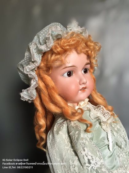 ตุ๊กตาหน้ากระเบื้อง ตุ๊กตาเเอนทีคเยอรมัน Antique German Armand Marseille 390 bisque head doll.  รูปที่ 12