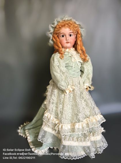 ตุ๊กตาหน้ากระเบื้อง ตุ๊กตาเเอนทีคเยอรมัน Antique German Armand Marseille 390 bisque head doll.  รูปที่ 10