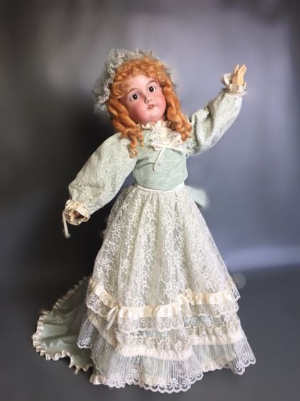 ตุ๊กตาหน้ากระเบื้อง ตุ๊กตาเเอนทีคเยอรมัน Antique German Armand Marseille 390 bisque head doll.  รูปที่ 9