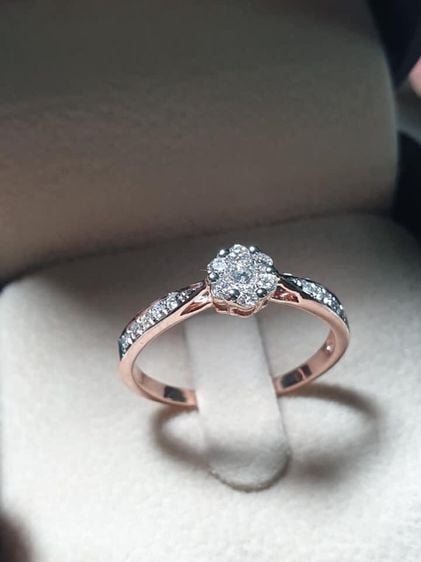 แหวนทอง แหวนทองชมพูแบบสวย ตัวเรือนทองชมพู 9k รูปที่ 2