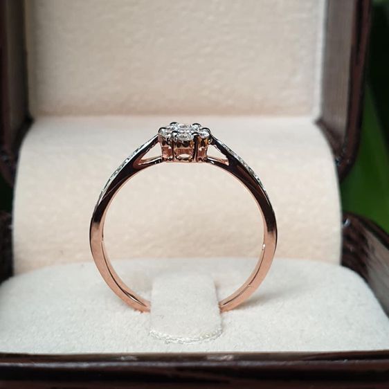 แหวนทอง แหวนทองชมพูแบบสวย ตัวเรือนทองชมพู 9k รูปที่ 5
